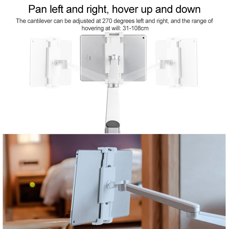 UP-6S Floor-standing Lazy Three-legged Liftable Stand  for 3.5-13 inch Mobile Phones and Tablets